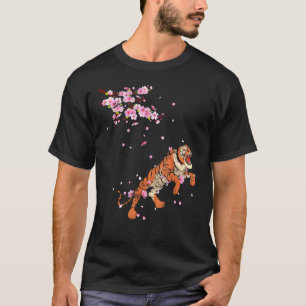 T-shirt Asia Wild Animal Cherry Blossom Predator Sakura Tr
