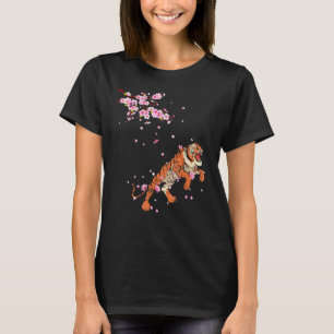 T-shirt Asia Wild Animal Cherry Blossom Predator Sakura Tr