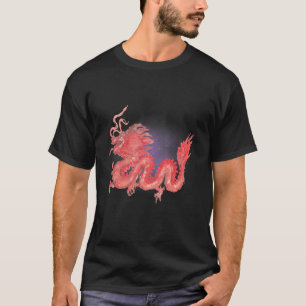 T-shirt Asiatique Dragon Aquarelle Imaginaire Mythique Mys