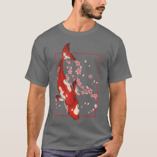 T-shirt Asiatique Koi Poisson Fleur de cerisier Sakura Nis