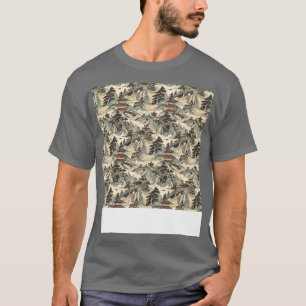 T-shirt Asiatique sans couture Motif Vieux Japonais Chinoi