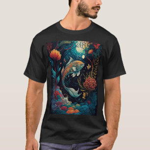 T-shirt Asie vintage Japon Koi Carp Nishikigoi Koi Fis