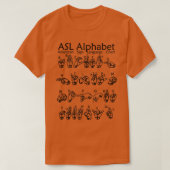 T-shirt ASL Alphabet American Sign Language Chart (Design devant)
