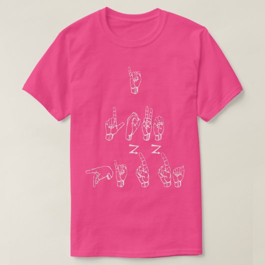 T-shirt ASL American Sign Language I Love Pizza T (Design devant)