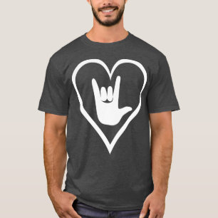 T-shirt ASL American Sign Language I Love You Heart 1
