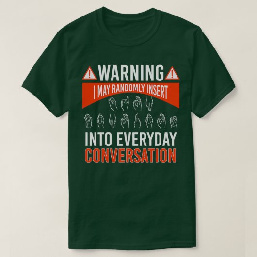 T-shirt ASL American Sign Language Interprète Sourd (Design devant)
