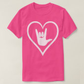 T-shirt ASL American Sign Language Je t'aime T New Colo (Design devant)