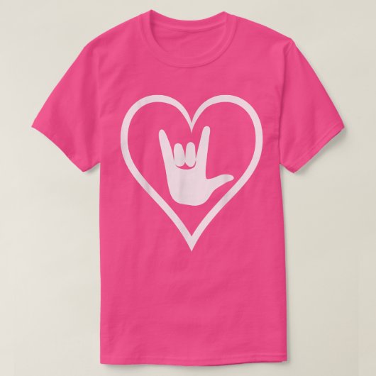 T-shirt ASL American Sign Language Je t'aime T New Colo (Design devant)