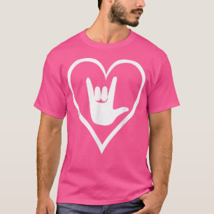 T-shirt ASL American Sign Language Je t'aime T New Colo