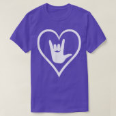 T-shirt ASL American Sign Language Je t'aime T New Colo (Design devant)