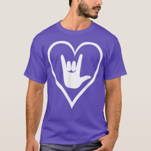T-shirt ASL American Sign Language Je t'aime T New Colo