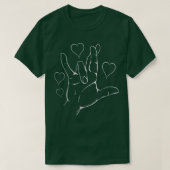 T-shirt ASL (American Sign Language) Je vous aime T great  (Design devant)