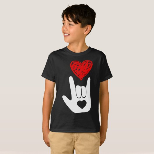 T-shirt ASL American Sign Language Love Main Sign ASL Squa (Devant entier)