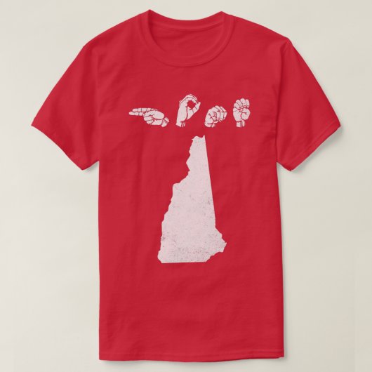 T-shirt ASL American Sign Language New Hampshire Home T (Design devant)