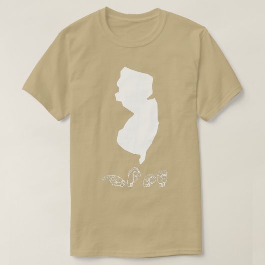T-shirt ASL American Sign Language New Jersey T (Design devant)