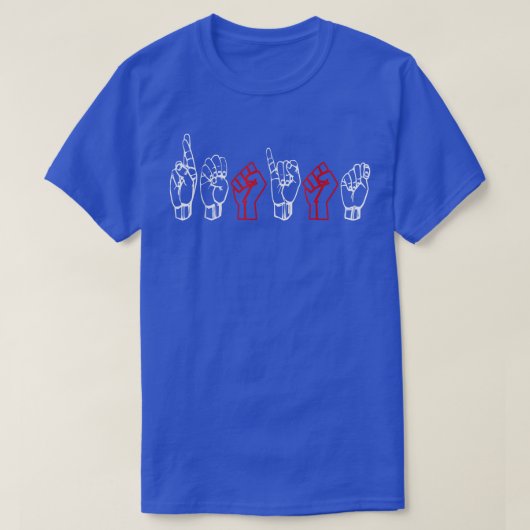 T-shirt ASL American Sign Language RESIST T grand cadeau  (Design devant)