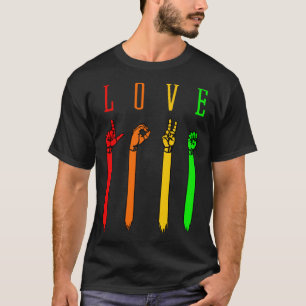 T-shirt ASL amour Langue des Signes Main Parlant Enseignan