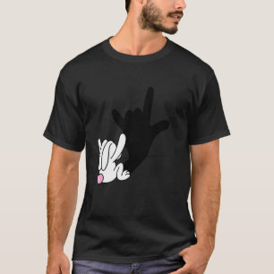 T-shirt Asl Bunny Réflexion I Love You Main Sign Language