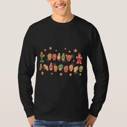 T-shirt ASL Christmas American Sign Language Gingpain H (Devant)