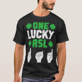 T-shirt ASL Dad Sign Language Deaf Pride Father St Patrick (Devant)