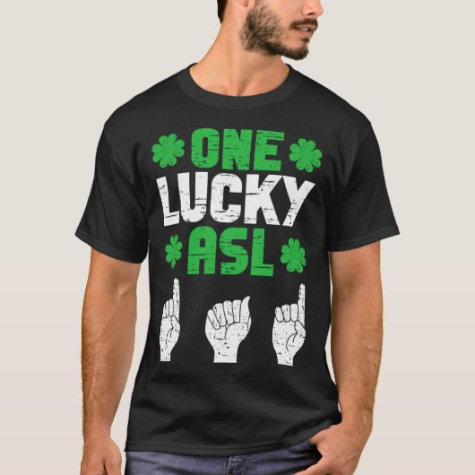 T-shirt ASL Dad Sign Language Deaf Pride Father St Patrick (Devant)