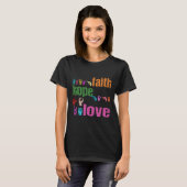 T-shirt ASL Faith Hope Love American Sign Language Christi (Devant entier)