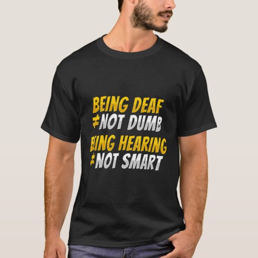 T-shirt Asl Hand Gesture Deaf Hearing Loss Awareness 2  (Devant)