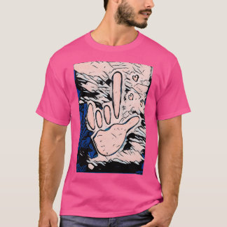T-shirt ASL I Love You Minimalist Style