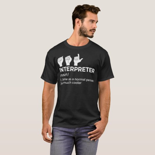 T-shirt Asl Interpreter Definition Langue des Signes Améri (Devant entier)