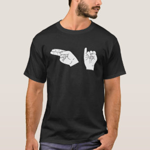 T-shirt ASL Langue des Signes Américaine Doigt épeler la m
