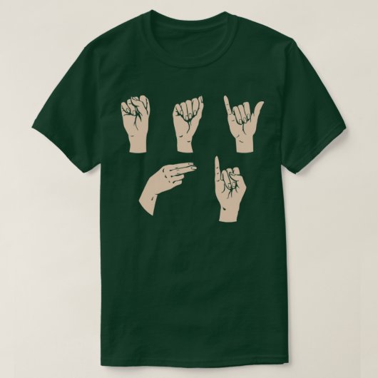 T-shirt ASL Learning Hand Langue des signes Interprète Sou (Design devant)