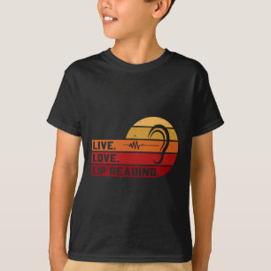 T-shirt ASL Live Love Lecture Lire Lire Lire Langue des si