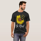 T-shirt ASL Love Be Kind Sunflower Deaf (Devant entier)