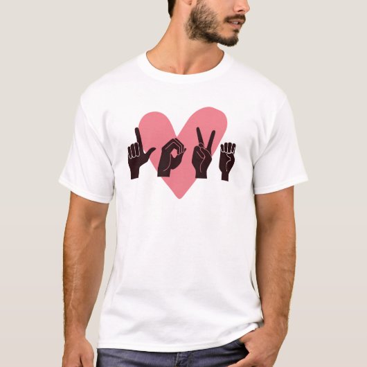 T-shirt ASL Love IV - Saint Valentin (Devant)