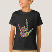 T-shirt ASL Love Langue des signes Autisme Cadeau Conscien (Devant)
