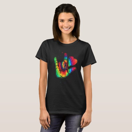 T-shirt ASL Love Sign Language Autism Awareness Support 2 (Devant entier)