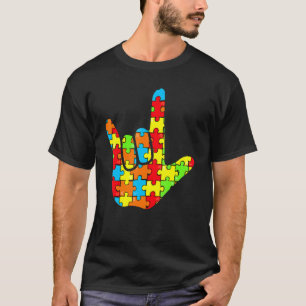 T-shirt ASL Love Sign Language Autism Cadeaux Sensibilisat