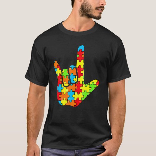 T-shirt ASL Love Sign Language Autism Cadeaux Sensibilisat (Devant)