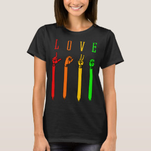 T-shirt ASL love Sign Language Hand Talking Enseignants In