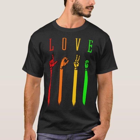 T-shirt ASL love Sign Language Hand Talking Enseignants In (Devant)