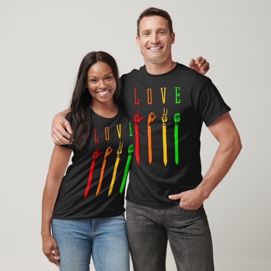 T-shirt ASL love Sign Language Hand Talking Enseignants In (Unisexe)