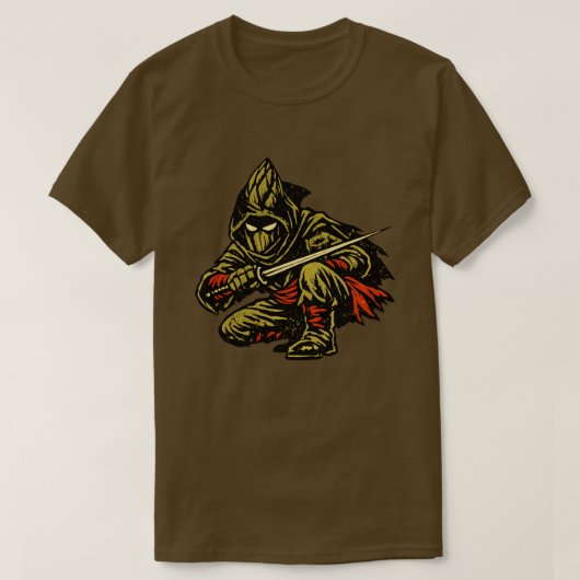 T-shirt Asparagus Assassin — Funny Vegetable Silent Ninja  (Design devant)