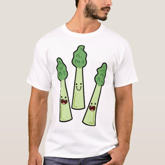 T-shirt Asparagus Kawaii (Devant)