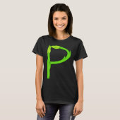 T-shirt Asparagus Pee Letter P Visual Pun Vegetable Humor (Devant entier)