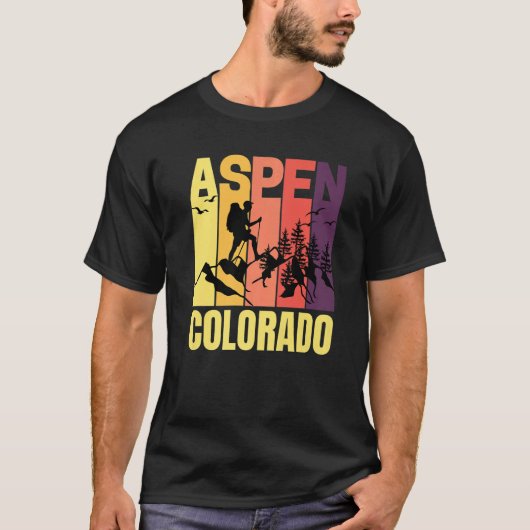T-shirt Aspen Colorado Co Randonnées Monts 1 (Devant)