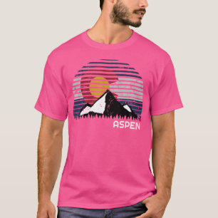 T-shirt Aspen Colorado Drapeau - Co Bluebird Day Mountain