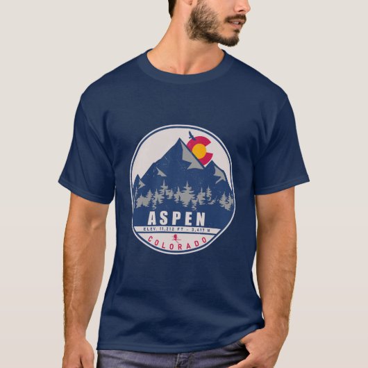 T-shirt Aspen Colorado Retro Sunset Souvenirs 80s (Devant)