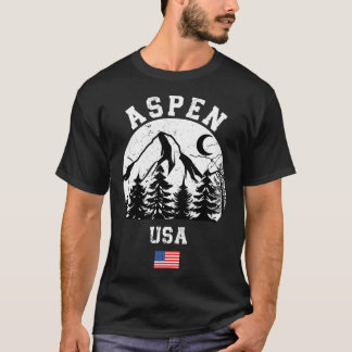 T-shirt Aspen Colorado Station de ski alpin Ski américain