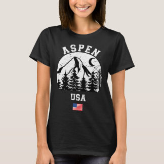 T-shirt Aspen Colorado Station de ski alpin Ski américain