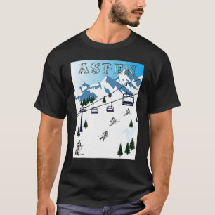 T-shirt Aspen Ski Montagnes Rocheuses Sports d'hiver Secou